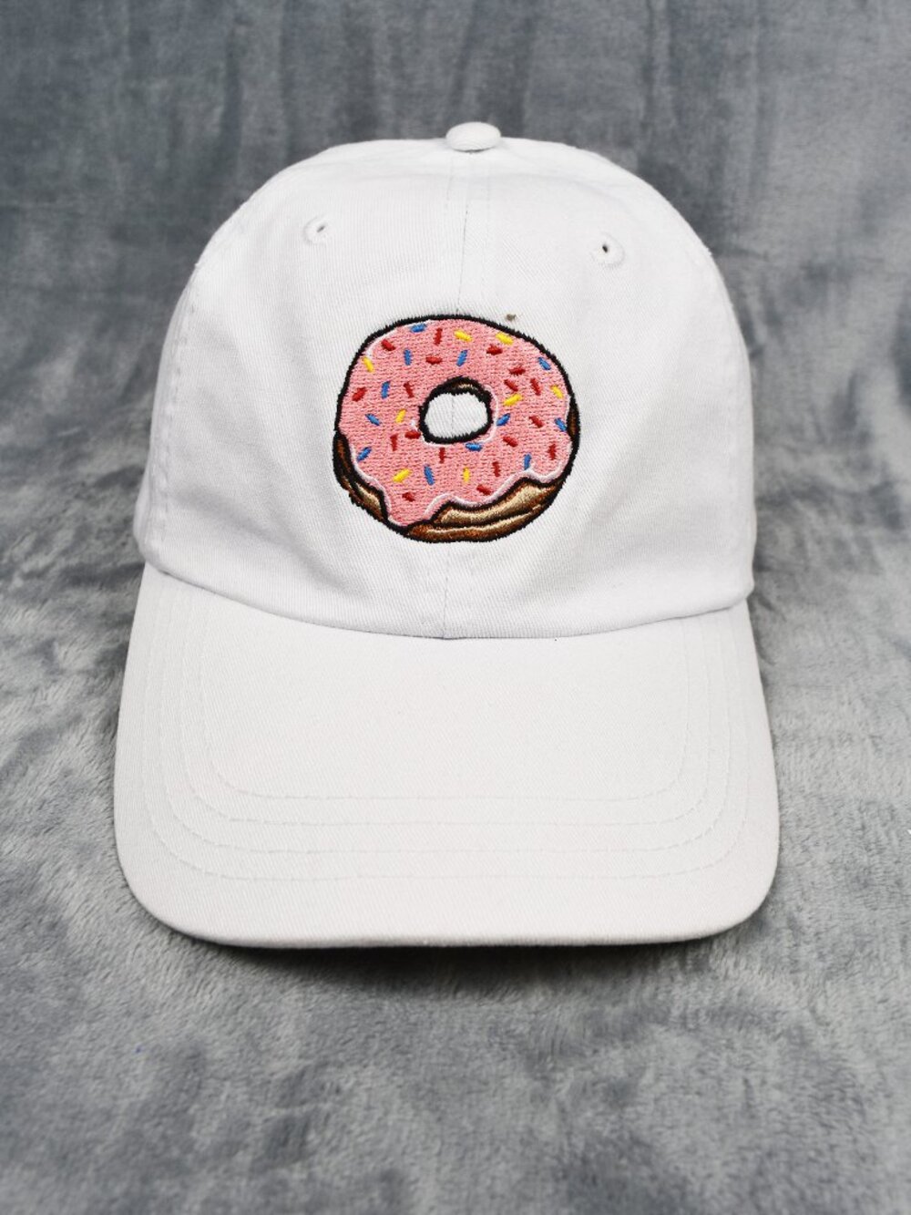 The Donut Hole White Embroidered Cute Funny Unisex Adjustable Dad Hat Cap